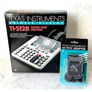 Texas Instruments Desktop Calculator Paper-Free TI-5128 + AC Adapter Works Great